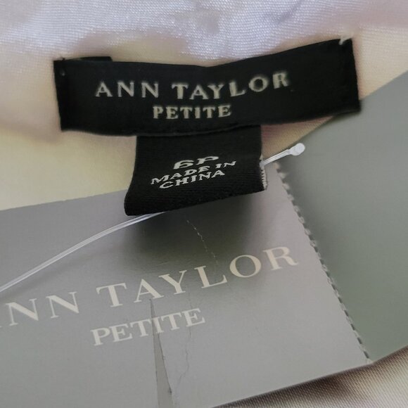 NWT ANN TAYLOR White Floral Floaty Dress 6P Petite 6 - Picture 5 of 5